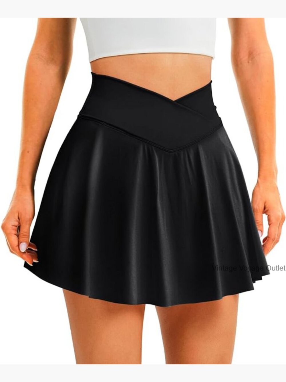 High Waisted Athletic Skort with Pockets, Built-in Shorts, Moisture-Wicking
